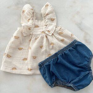 Rabbit Bear Toddler Top (12 M) and Habitual Denim Bloomers (24 M)